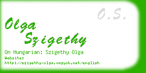 olga szigethy business card